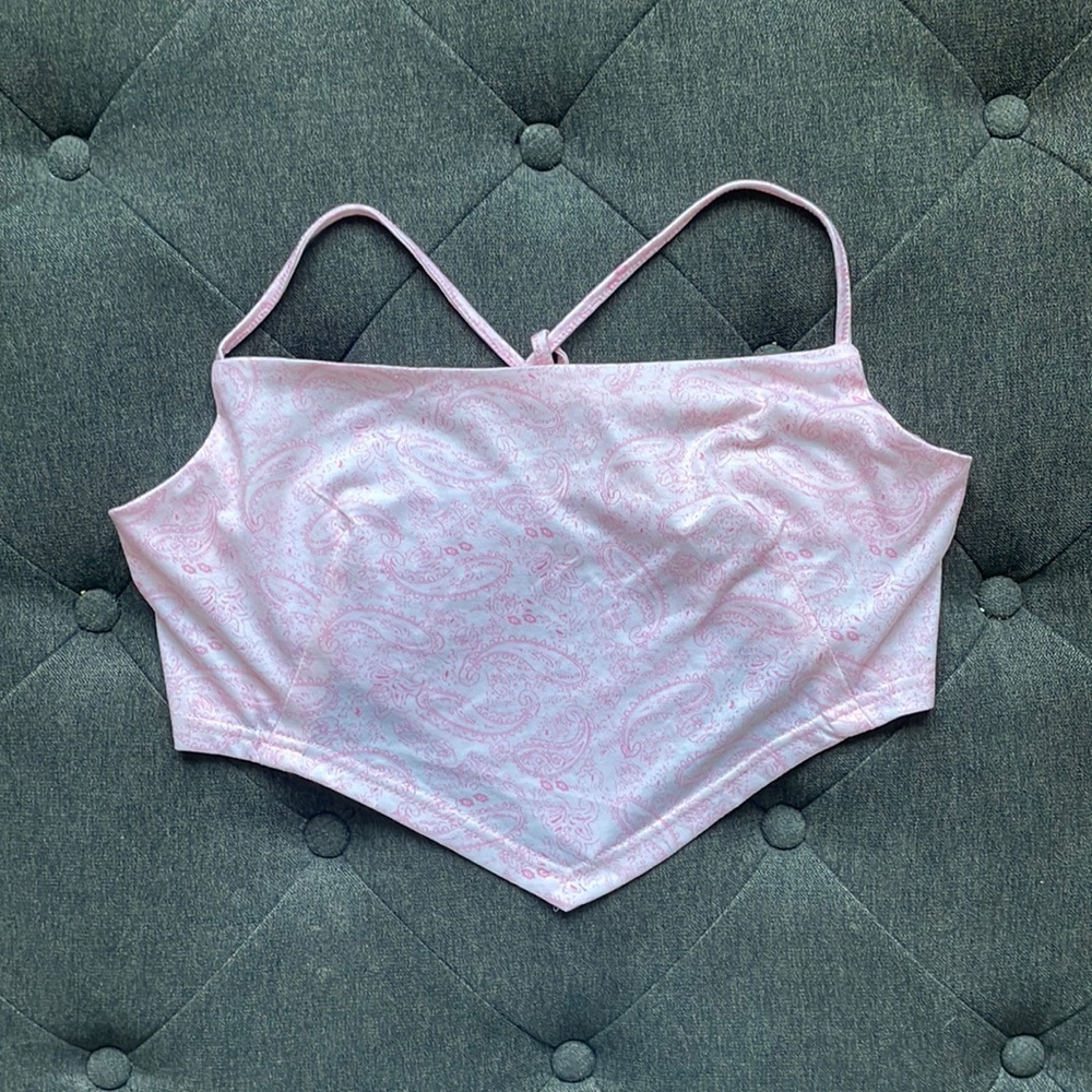 light pink bandanna print tank